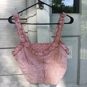 Floral Gingham Tank Top